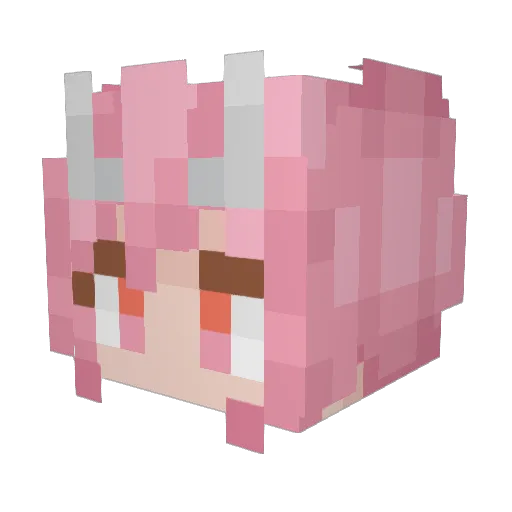 Yashiro_Rose Minecraft avatar head, 3D render