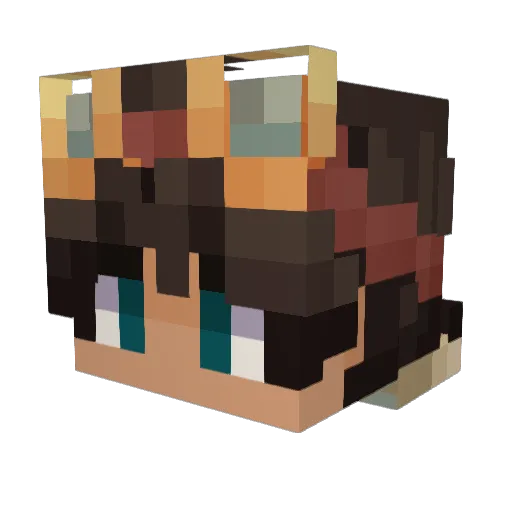 Yashoo02 Minecraft avatar head, 3D render