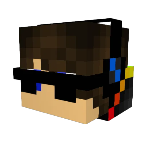 YasiCreeper Minecraft avatar head, 3D render