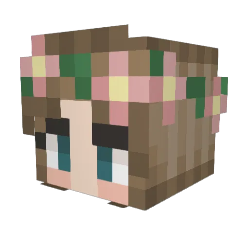 Yasnah Minecraft avatar head, 3D render