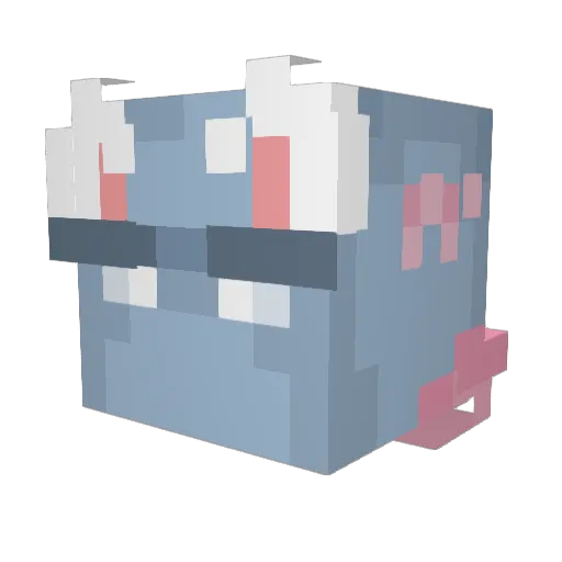 Yasnito Minecraft avatar head, 3D render