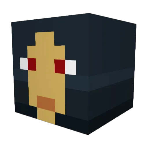 Yassasin Minecraft avatar head, 3D render