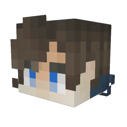 YasuYoshida Minecraft avatar head, 3D render