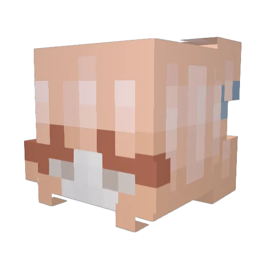 Yaszuke Minecraft avatar head, 3D render
