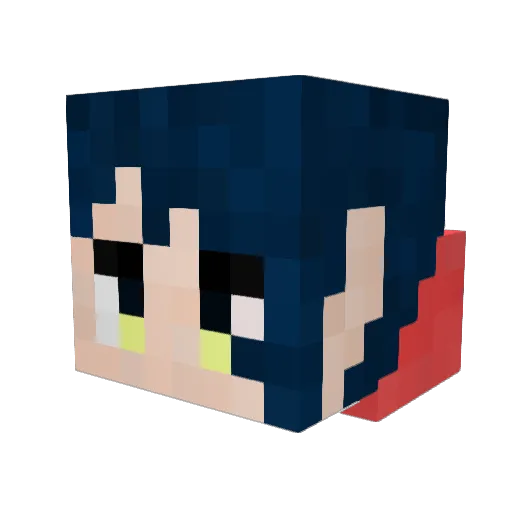 Yatanoko Minecraft avatar head, 3D render