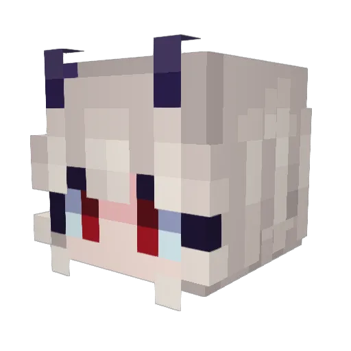 YateriaKuroVT Minecraft avatar head, 3D render