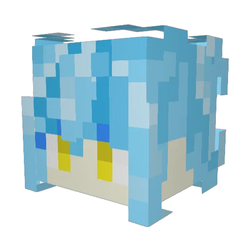 Yatomori Minecraft avatar head, 3D render
