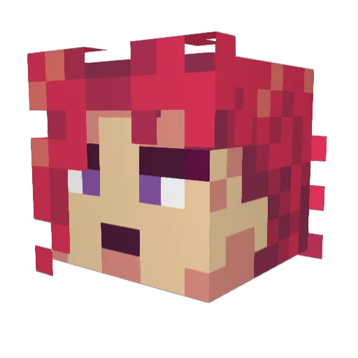 Yattarman Minecraft avatar head, 3D render