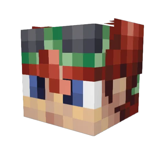 YattyChan Minecraft avatar head, 3D render