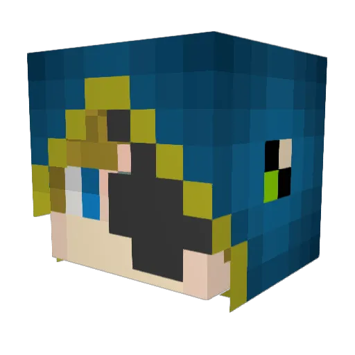 Yatzgwer Minecraft avatar head, 3D render