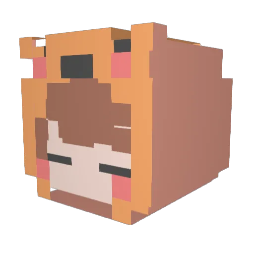 Yavera Minecraft avatar head, 3D render