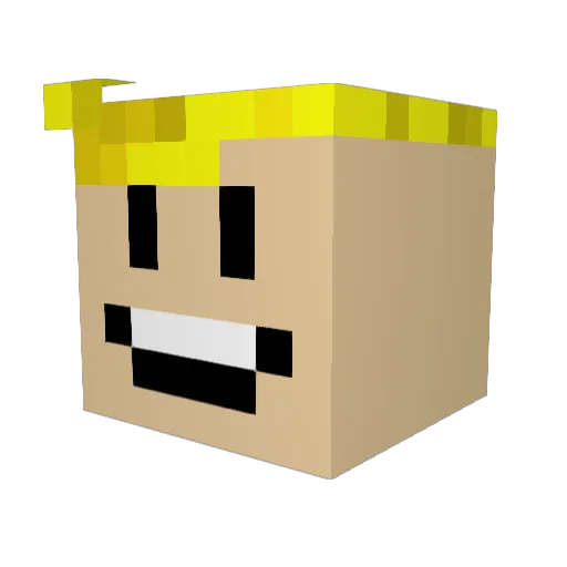 Yavestruz Minecraft avatar head, 3D render