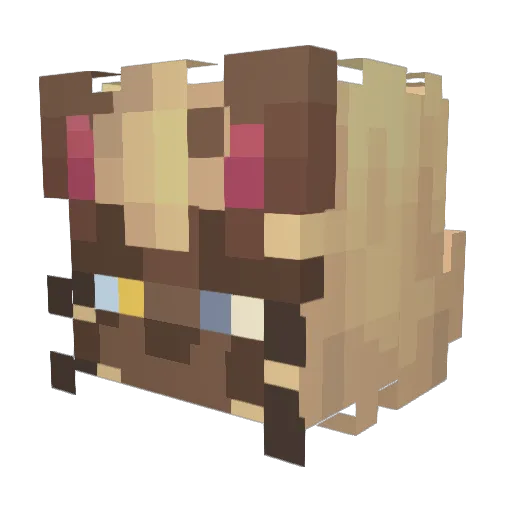 Yawks Minecraft avatar head, 3D render