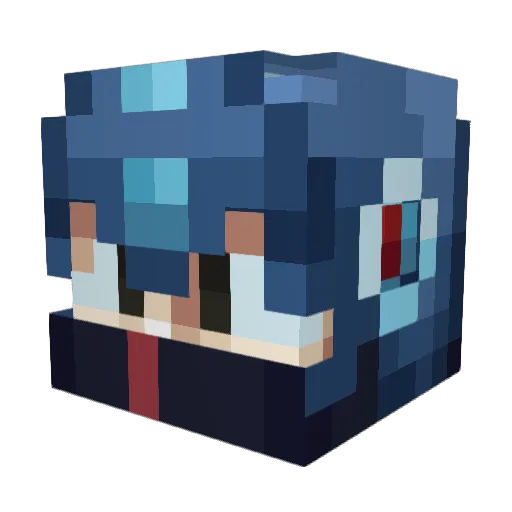 Yawning45 Minecraft avatar head, 3D render