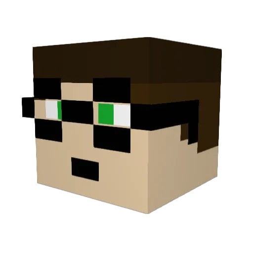 YawningHawk Minecraft avatar head, 3D render