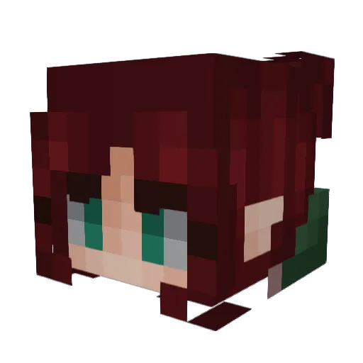 Yawnly Minecraft avatar head, 3D render