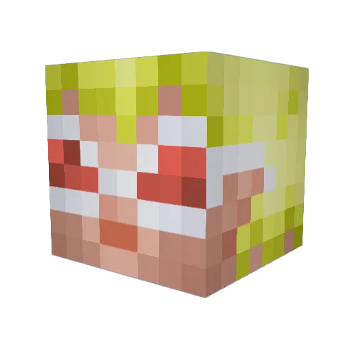 YaxChen Minecraft avatar head, 3D render
