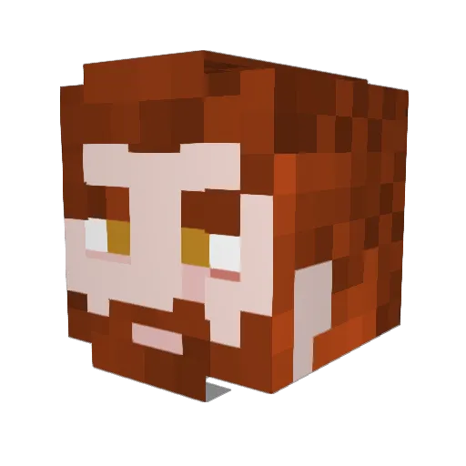 Yaxit Minecraft avatar head, 3D render