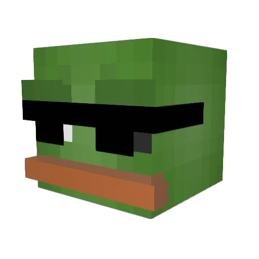 YayImPepe Minecraft avatar head, 3D render