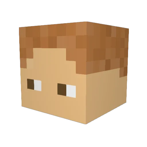 Yaya12Crafter Minecraft avatar head, 3D render