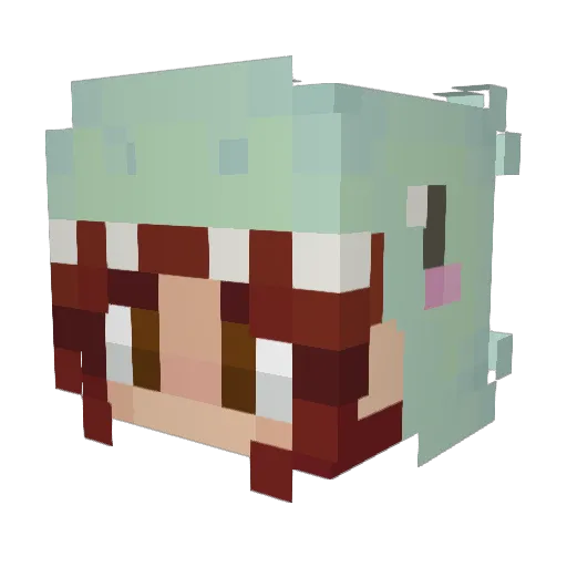 Yayalein Minecraft avatar head, 3D render