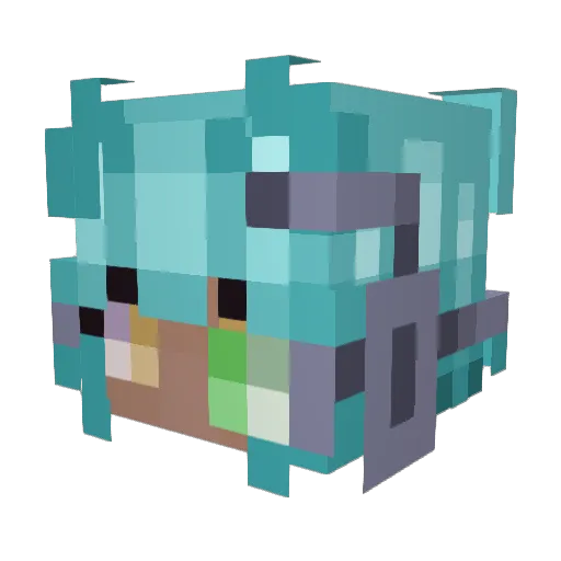 Yayeles Minecraft avatar head, 3D render