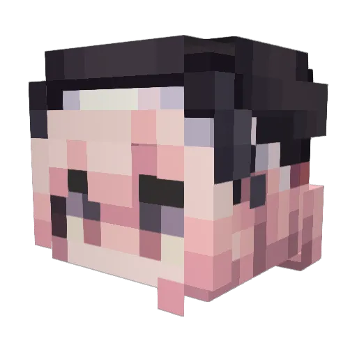 Yayoi_Poi Minecraft avatar head, 3D render