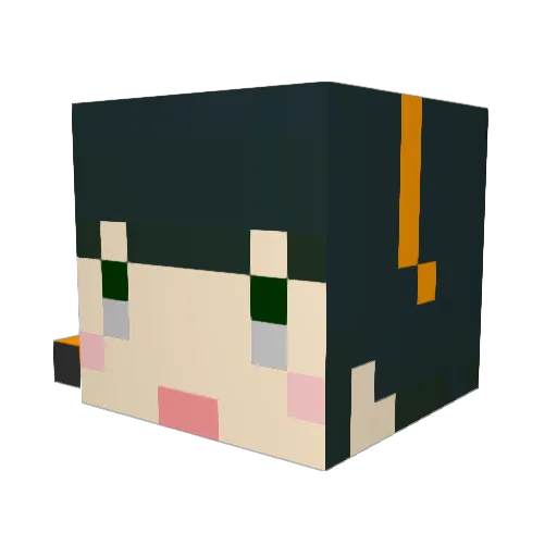 Yayore Minecraft avatar head, 3D render