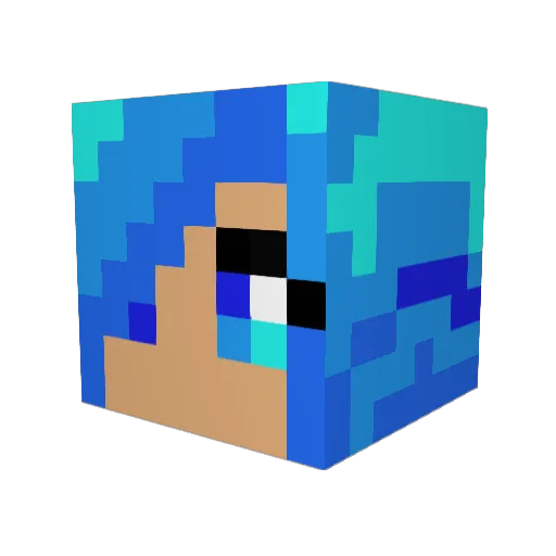 Yazanator Minecraft avatar head, 3D render
