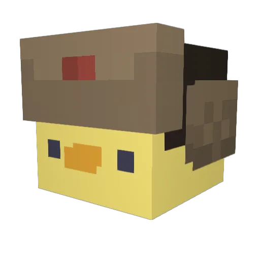 Yazaruu Minecraft avatar head, 3D render