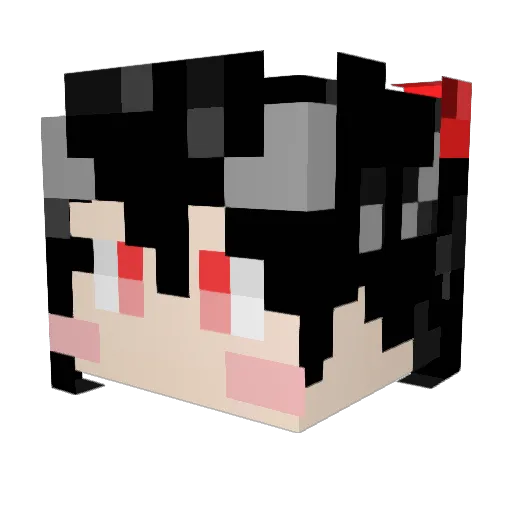 YazawaNico_ Minecraft avatar head, 3D render