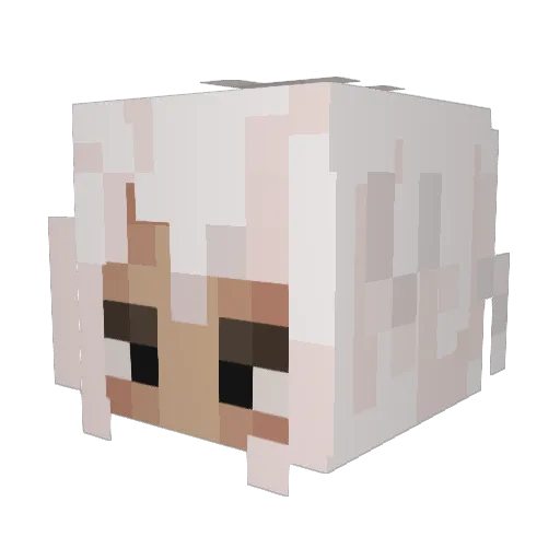 Yazyky Minecraft avatar head, 3D render