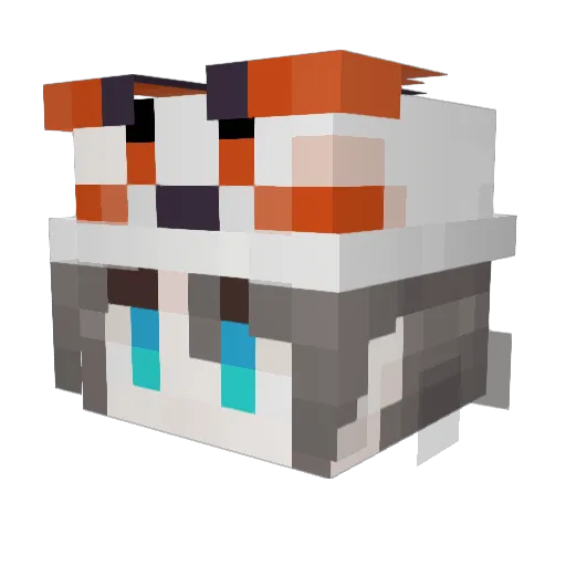 Ybaliu Minecraft avatar head, 3D render