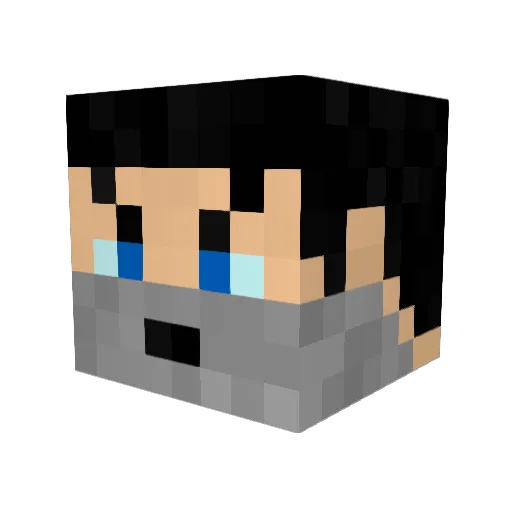 Yban Minecraft avatar head, 3D render