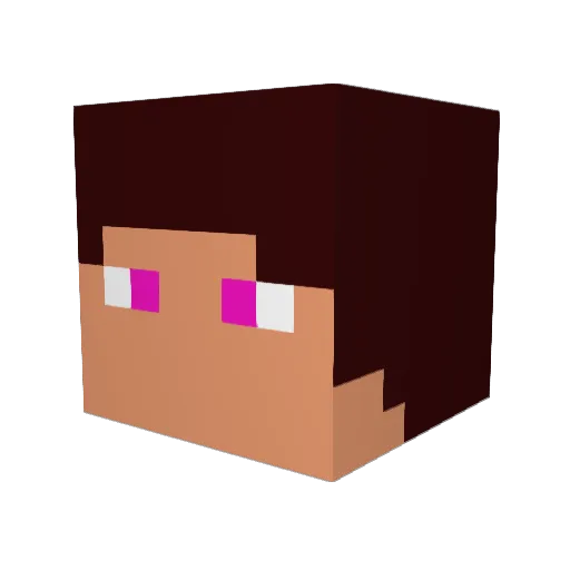 Ybxg Minecraft avatar head, 3D render