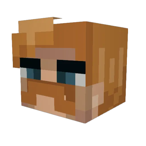 Ychtar Minecraft avatar head, 3D render