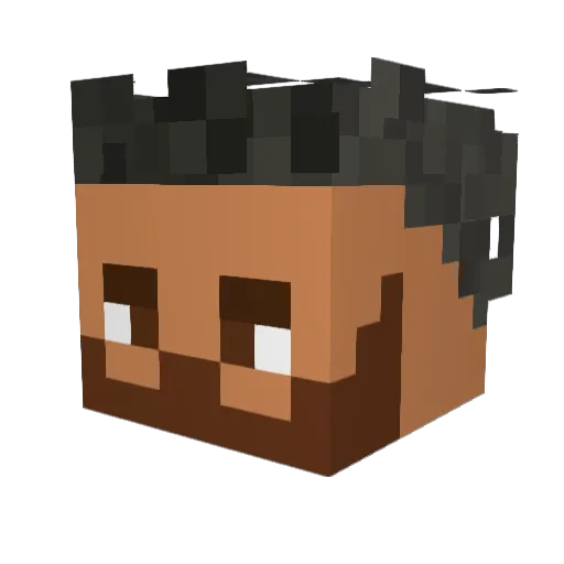 Ydle Minecraft avatar head, 3D render