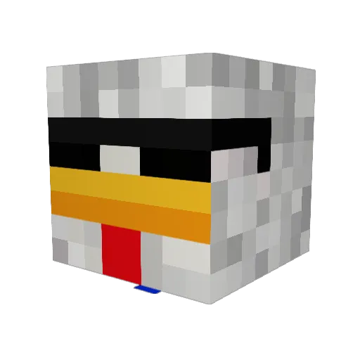 YeIlow Minecraft avatar head, 3D render