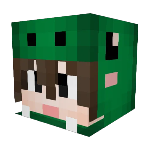 YeJinyu Minecraft avatar head, 3D render