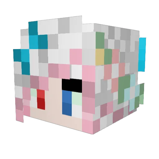 Ye_XunHuan Minecraft avatar head, 3D render