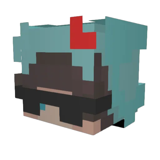 Ye_nin Minecraft avatar head, 3D render