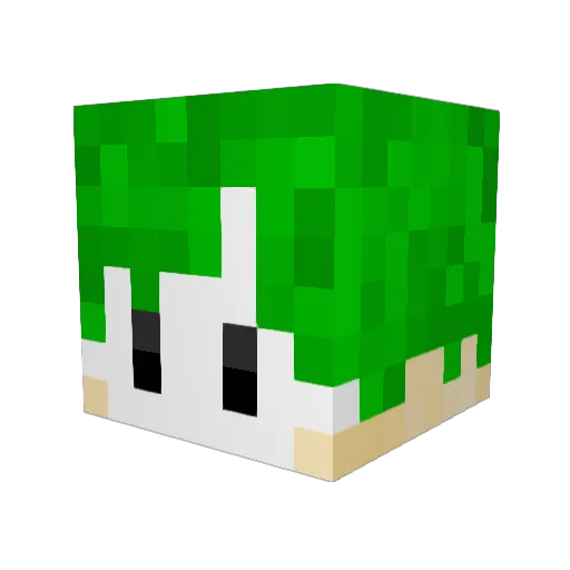 Year1 Minecraft avatar head, 3D render