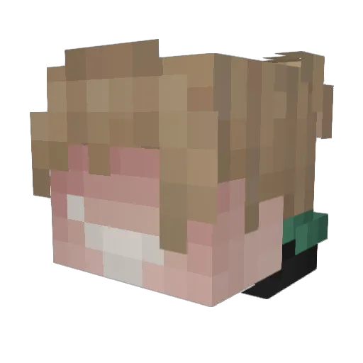 Yeayo Minecraft avatar head, 3D render