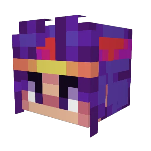 Yebb_R Minecraft avatar head, 3D render