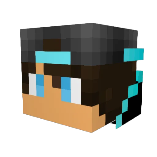 Yee8i Minecraft avatar head, 3D render