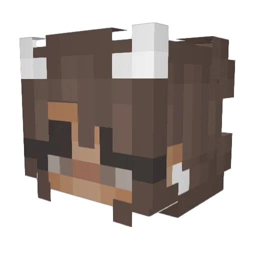 Yeeooow Minecraft avatar head, 3D render