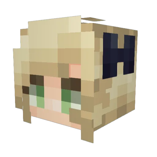 YeesaIsa Minecraft avatar head, 3D render