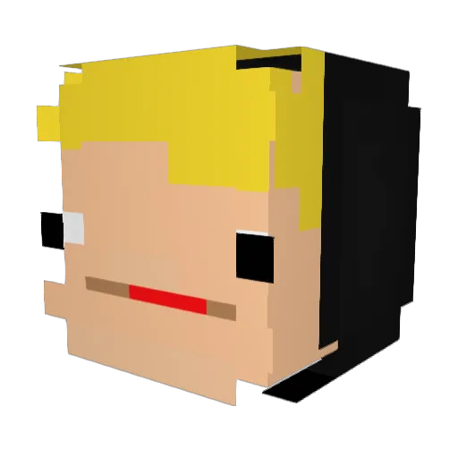 Yeezinq Minecraft avatar head, 3D render