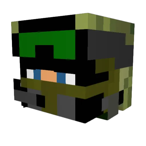 Yehaaw Minecraft avatar head, 3D render