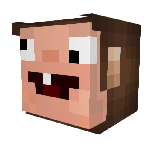 Yelash Minecraft avatar head, 3D render